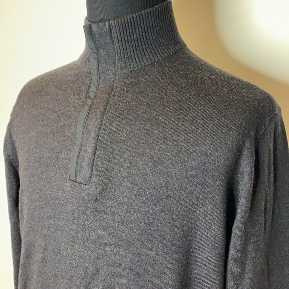 BUGATCHI Merino Wool Quarter Zip Sweater L - Picture 2 of 10